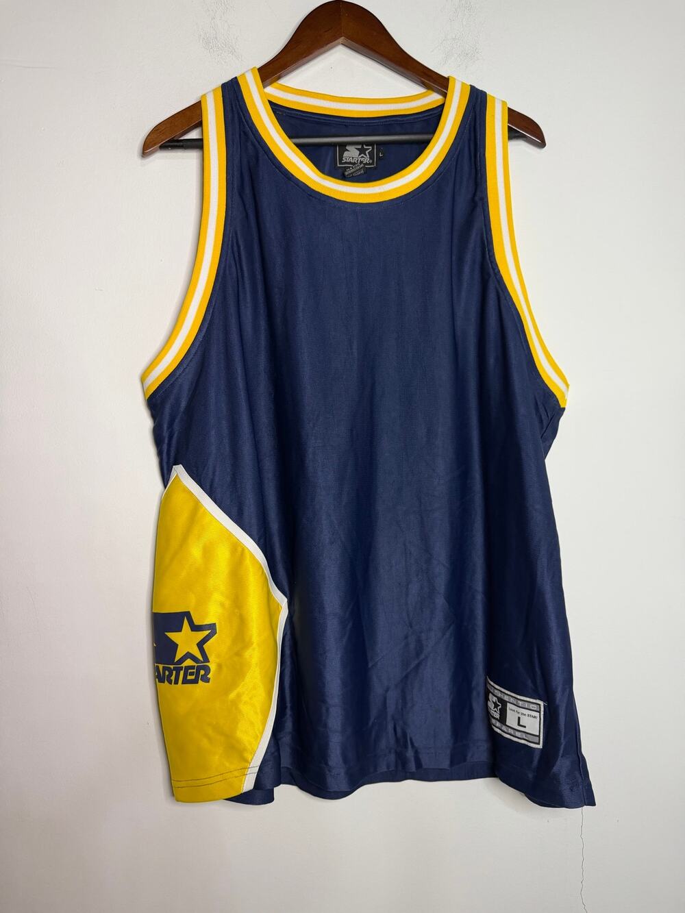 Vintage Starter Jersey Mens Large Blue Basketball Athleisure